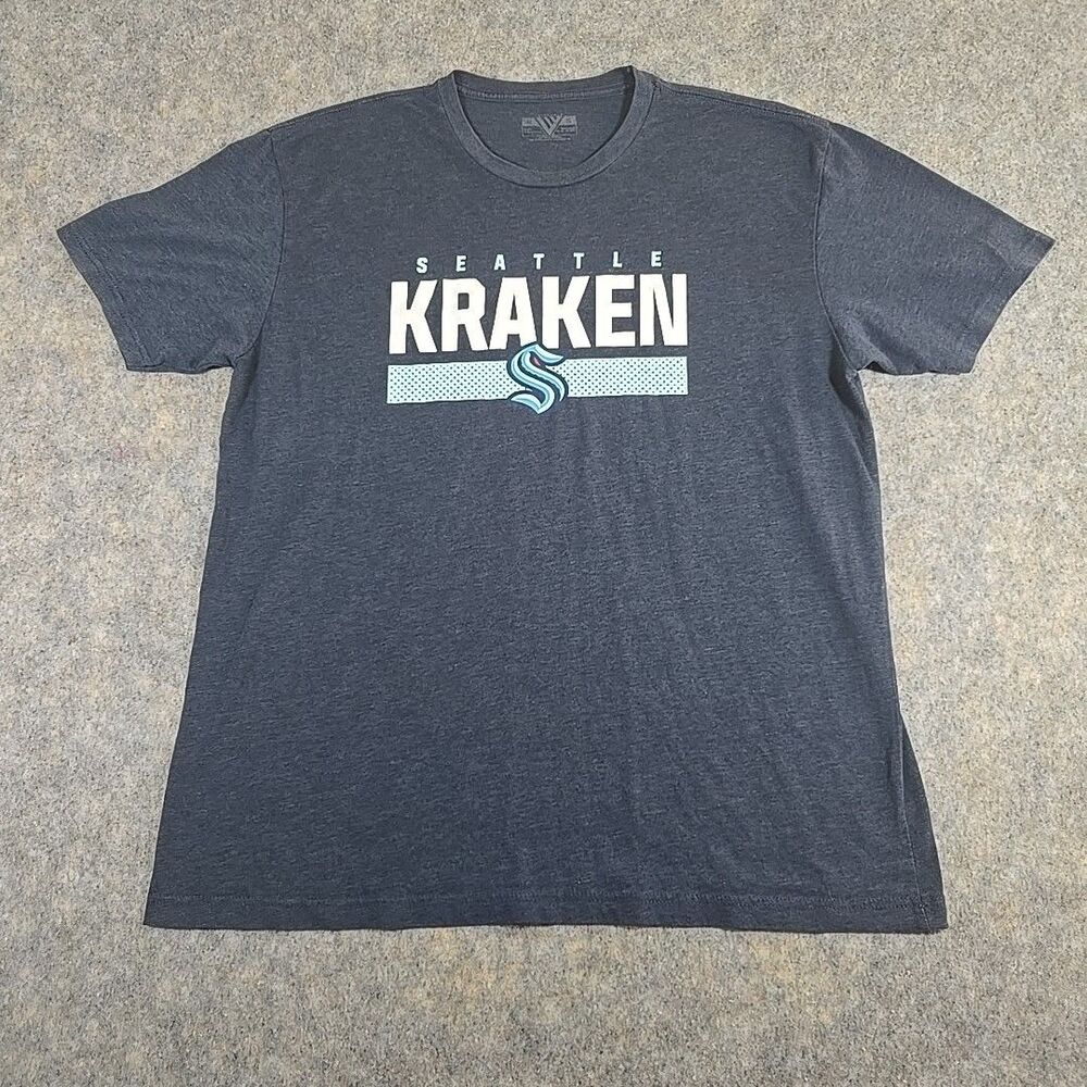 Seattle Kraken T Shirt Men XL Blue NHL Hockey Short Sleeve Crew Neck Sports Team